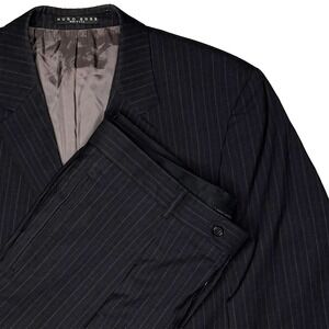 Hugo Boss Einstein Sigma Men's 2-Piece Suit | 48R Made In USA Virgin Wool Stripe